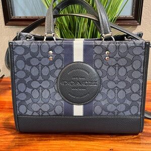 Coach Navy Blue Dempsey Signature Handbag